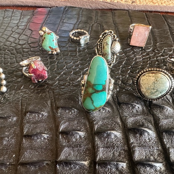 Turquoise and Sterling Silver Statement Ring - Picture 9 of 11